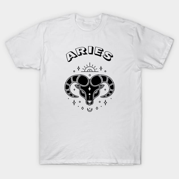 Aries Astrology Sign T-Shirt by GPrez Designs